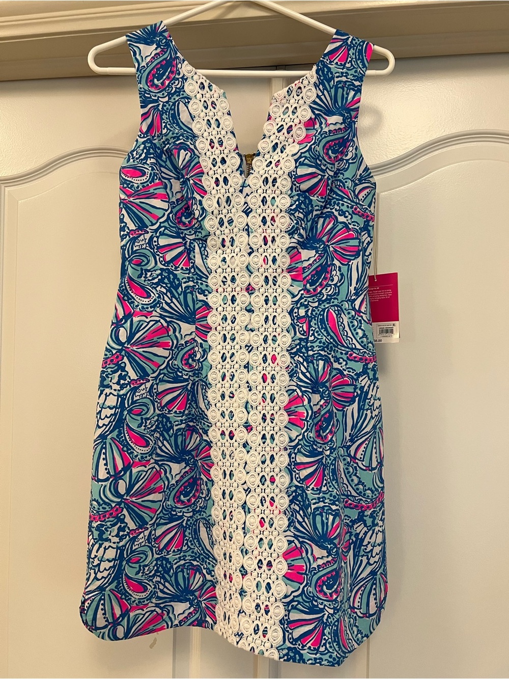 Lilly Pulitzer for Target Sleeveless Blue & Pink Printed Shift Dress, size 2 NWT